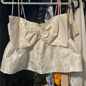 White jacquard top